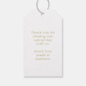 Trendy Blue Ribbon Wedding Thank You Geschenkanhänger (Rückseite)