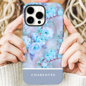Trendy Blue Rose Individuelle Name Floral Case-Mate iPhone Hülle
