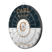 Trendy Blue & Shade Brown Beauty Salon Monogram Dartscheibe (Vorderseite rechts)