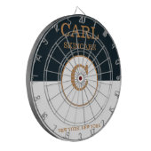 Trendy Blue & Shade Brown Beauty Salon Monogram Dartscheibe (Vorderseite Links)