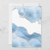 Trendy Blue Silver Agate Abschluss Einladung (Rückseite)