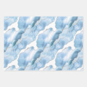 Trendy Blue Silver Agate Geschenkpapier Set (Vorderseite 2)