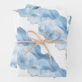 Trendy Blue Silver Agate Geschenkpapier Set (Beispiel)