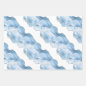 Trendy Blue Silver Agate Geschenkpapier Set (Vorderseite)