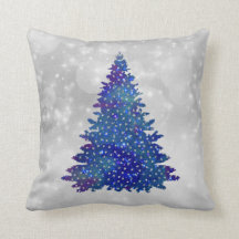Trendy Blue Silver Glitzer Tree Weihnachten
