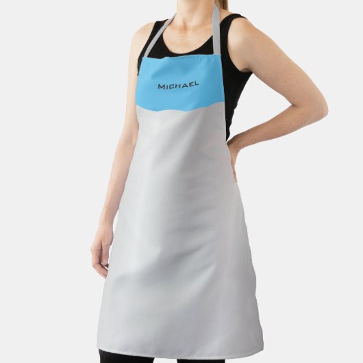 Trendy Blue Silver Gray Modernes Beruflich Schürze (InSitu)