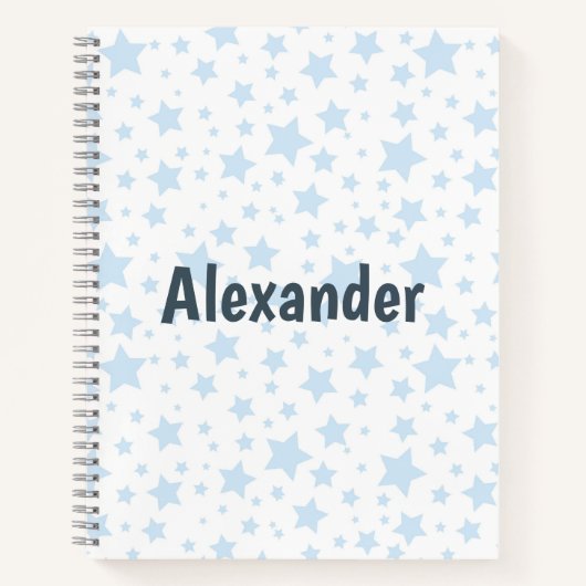 Trendy Blue Stars Notizblock (Vorderseite)