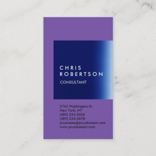 Trendy Blue Stripe Consultant Business Card Visitenkarte