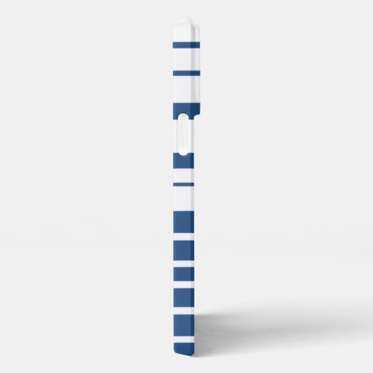 Trendy Blue Striped Custom Name iPhone Case Hülle (Rechte Seite)