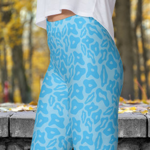 Trendy Blue und Baby Blue Pattern Leggings
