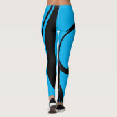 Trendy Blue und Black Workout Leggings (Rückseite)