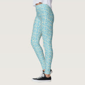 Trendy Blue und Cornflower Pattern Leggings (Links)