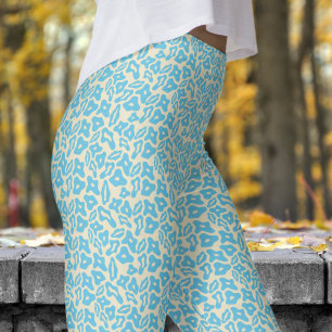 Trendy Blue und Cornflower Pattern Leggings