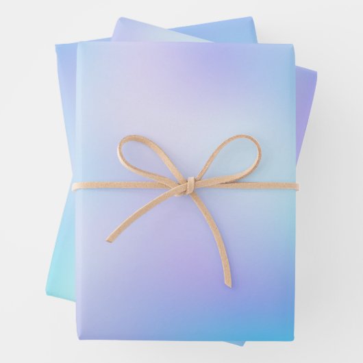 Trendy Blue und Lila Abstrakte Unicorent Gradient Geschenkpapier Set (Beispiel)