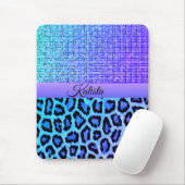 Trendy Blue und Lila Leopard Mousepad (Mit Mouse)