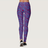 Trendy Blue und Wine Pattern Leggings (Rückseite)