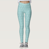 Trendy Blue & White Christmas Tree Muster Urlaub Leggings (Vorderseite)