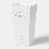 Trendy Blue & White Floral Daisy Foto Wedding Geschenkschachtel (Vorderseite)