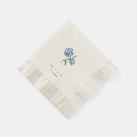 Trendy Blue White Floral Hydrangea Veranstaltung H Serviette (Ecke)