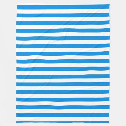 Trendy Blue White Striping Elegante Vorlage Große Fleecedecke (Vorderseite)