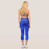 Trendy Blue Yoga Pants Capri Leggings (Rückseite)