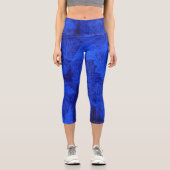 Trendy Blue Yoga Pants Capri Leggings (Vorderseite)