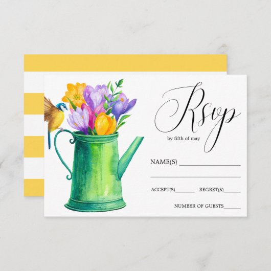 Trendy Blume Bewässerung kann Tulpen Hochzeit RSVP (Vorne/Hinten)