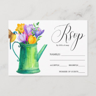 Trendy Blume Bewässerung kann Tulpen Hochzeit RSVP Karte