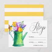 Trendy Blume Bewässerung kann Tulpen Hochzeit RSVP Karte (Vorne/Hinten)