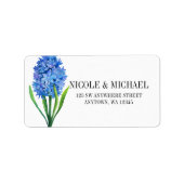 Trendy Blume Blue Hydrangea Adressaufkleber (Vorne)
