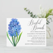 Trendy Blume Blue Hydrangea Hochzeit Bridal Brunch Einladung (Stehend Vorderseite)
