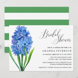 Trendy Blume Blue Hydrangea Hochzeitsfest Brautpar Einladung