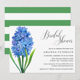 Trendy Blume Blue Hydrangea Hochzeitsfest Brautpar Einladung
