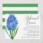 Trendy Blume Blue Hydrangea Probe Dinner Einladung (Vorne/Hinten)