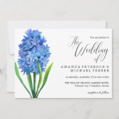 Trendy Blume Blue Hydrangea rustikale Hochzeit Einladung (Vorderseite)