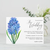 Trendy Blume Blue Hydrangea rustikale Hochzeit Einladung (Stehend Vorderseite)