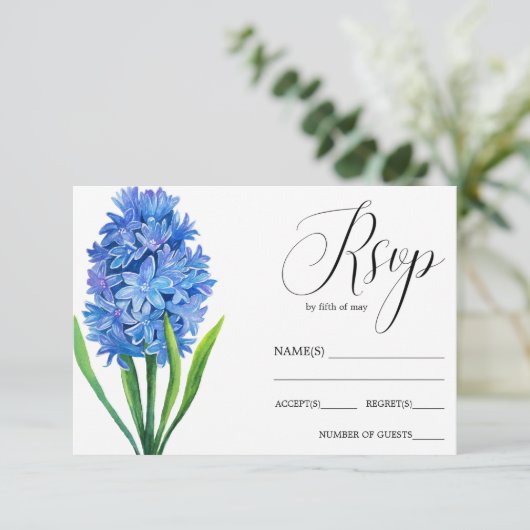Trendy Blume Blue Hydrangea rustikale Hochzeit RSV RSVP Karte