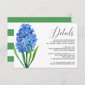 Trendy Blume Blue Hydrangea Wedding Details Card Begleitkarte (Vorne/Hinten)