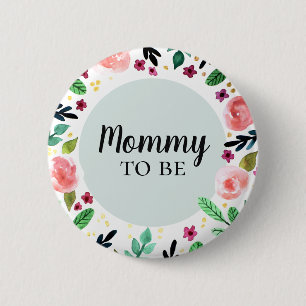 Trendy Blume Floral Mama, um Babydusche zu sein Button