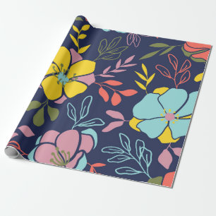 Trendy Blume nahtlos. Kleiner Vintager Flor Geschenkpapier