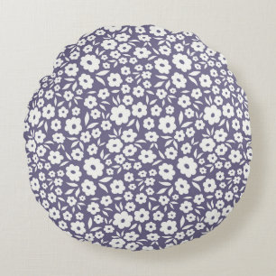Trendy Blume nahtlos. Kleiner Vintager Flor Rundes Kissen
