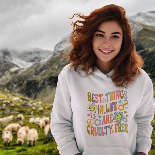 Trendy Blume Retro Vegan Best Things in Life Hoodie