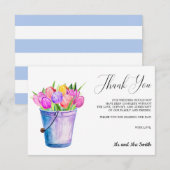 Trendy Blume Tulips Bucket Wedding Vielen Dank Dankeskarte (Vorne/Hinten)