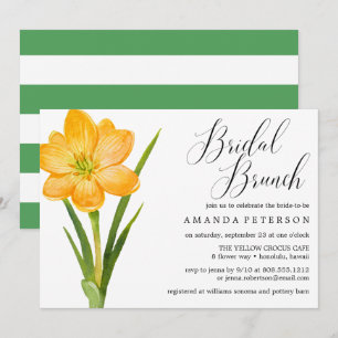 Trendy Blume YELLOW CROCUS Hochzeit Bridal Brunch Einladung