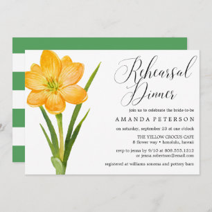 Trendy Blume YELLOW CROCUS Probe Dinner Einladung