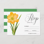 Trendy Blume YELLOW Crocus rustikale Hochzeit RSVP (Vorne/Hinten)