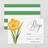 Trendy Blume YELLOW Crocus rustikale Hochzeit RSVP Karte (Vorne/Hinten)
