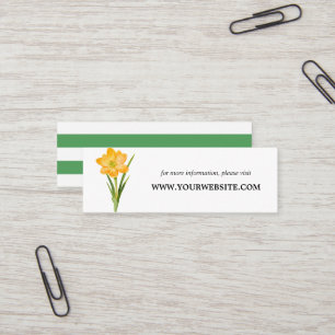 Trendy Blume YELLOW CROCUS Website Cards   Mini Visitenkarte