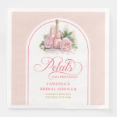 Trendy Blush and Gold Petals and Prosecco Napkins Serviette (Vorderseite)
