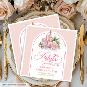 Trendy Blush and Gold Petals and Prosecco Napkins Serviette